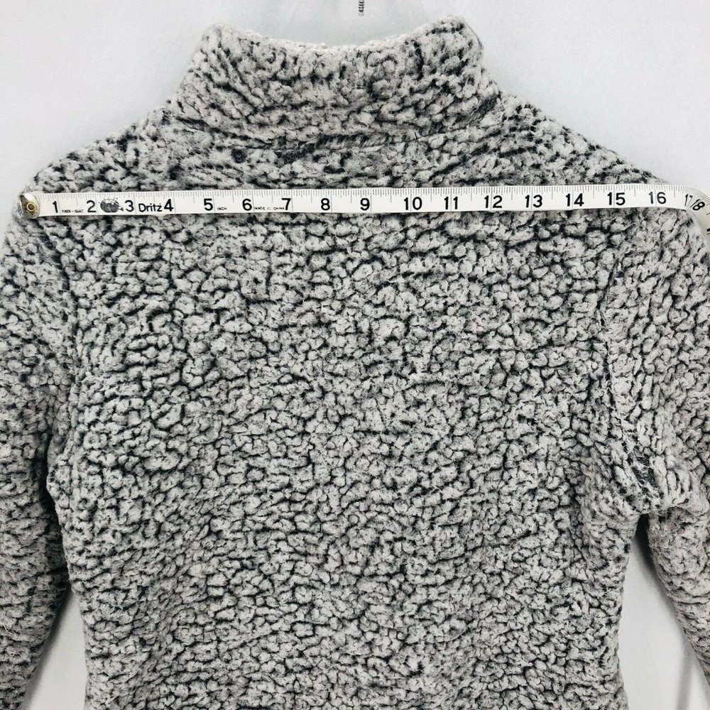 Weatherproof Vintage Womens Small Gray Faux Sherpa Fleece 1/4 Zip Pullover Lined - Picture 10 of 12